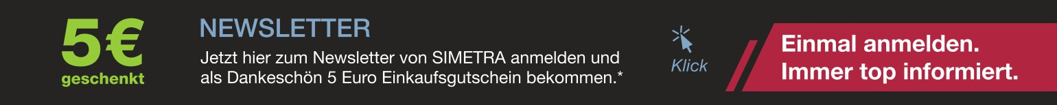 SIMETRA Newsletter Anmelden und 5 Euro Einkaufsgutschein bekommen*